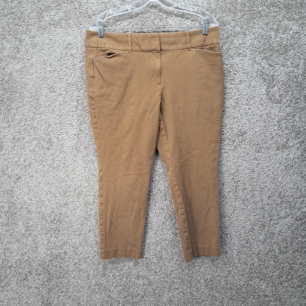 Loft Outlet Skinny Ankle Petite Pants 14P Camel Brown Stretch Trousers 7905